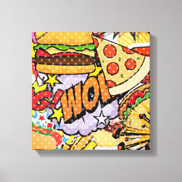 Tecknad av livsmedel canvastryck