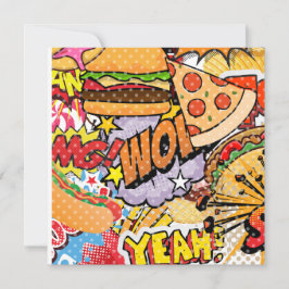 Tecknad av livsmedel julkort