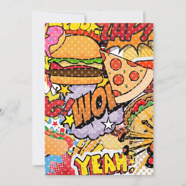 Tecknad av livsmedel julkort (Framsida)