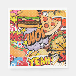 Tecknad av livsmedel pappersservett