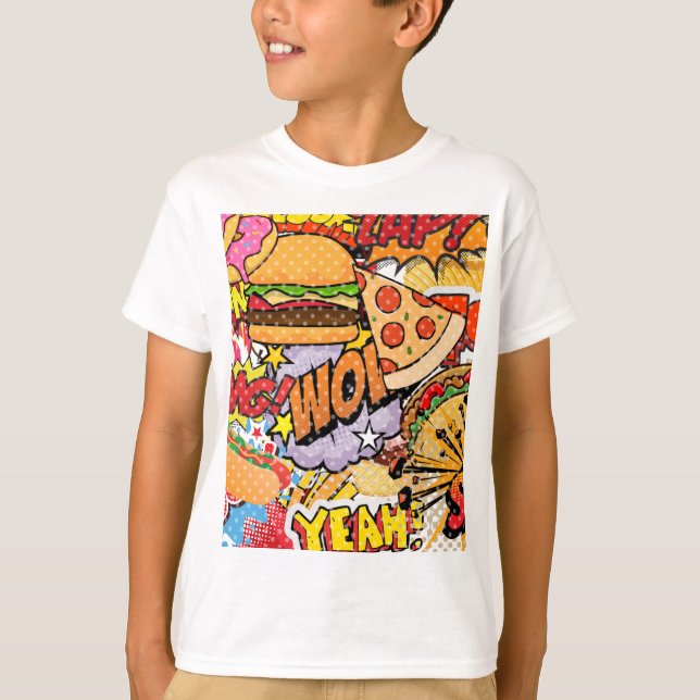 Tecknad av livsmedel t shirt (Framsida)