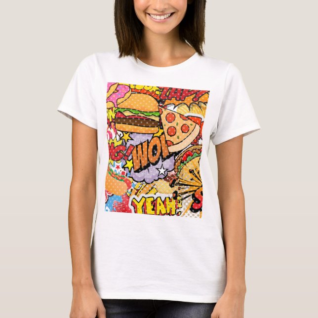 Tecknad av livsmedel t shirt (Framsida)