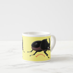 Tecknad av ljus av rhinoceros-skalbaggar espressomugg