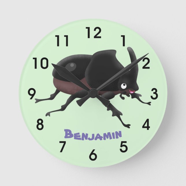 Tecknad av ljus av rhinoceros-skalbaggar rund klocka (Framsida)