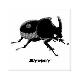 Tecknad av ljus av rhinoceros-skalbaggar stämpel