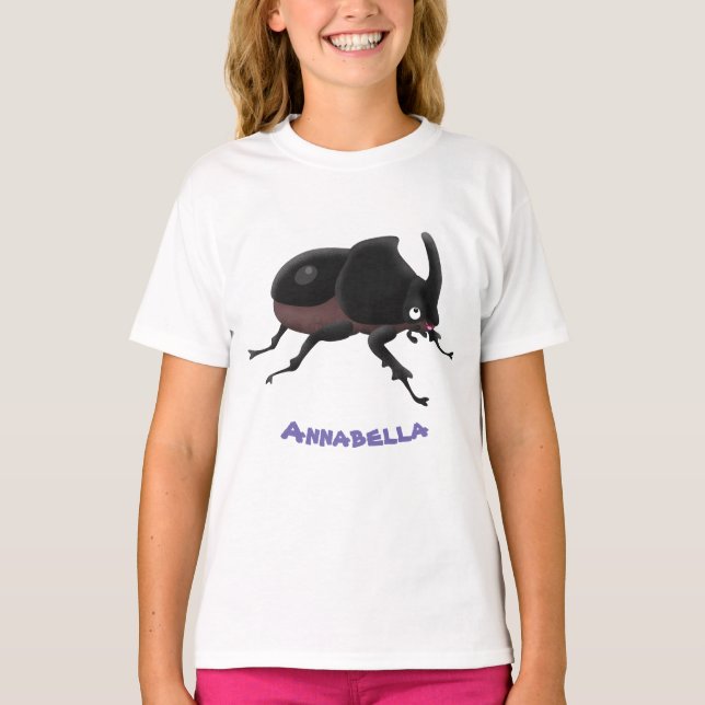 Tecknad av ljus av rhinoceros-skalbaggar t shirt (Framsida)