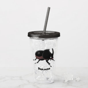 Tecknad av ljus av rhinoceros-skalbaggar take away mugg