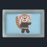 Tecknad av ljusröda panda<br><div class="desc">Den här lycklig, söt röd panda njuter av ett bambu-snack. Rikt i den underbara tecknaden stil.</div>