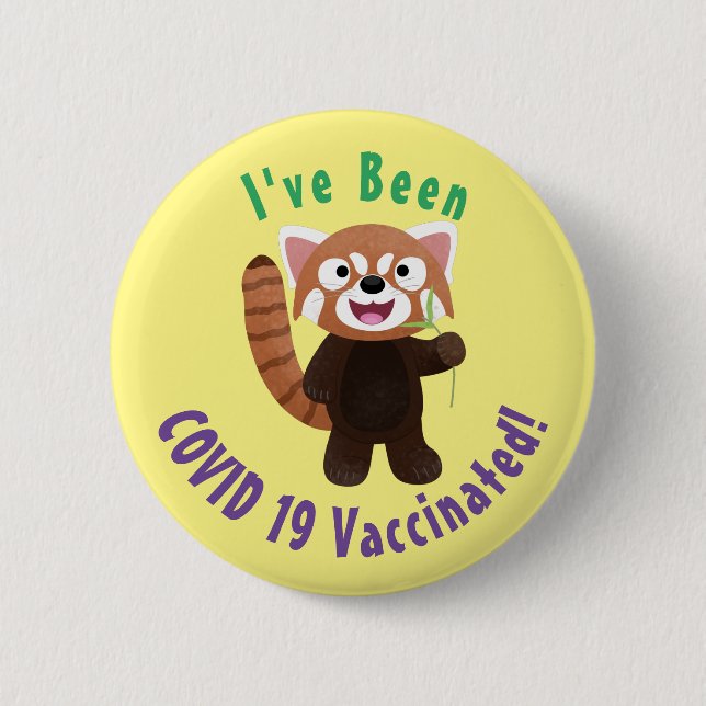 Tecknad av ljusröda panda knapp (Framsida)