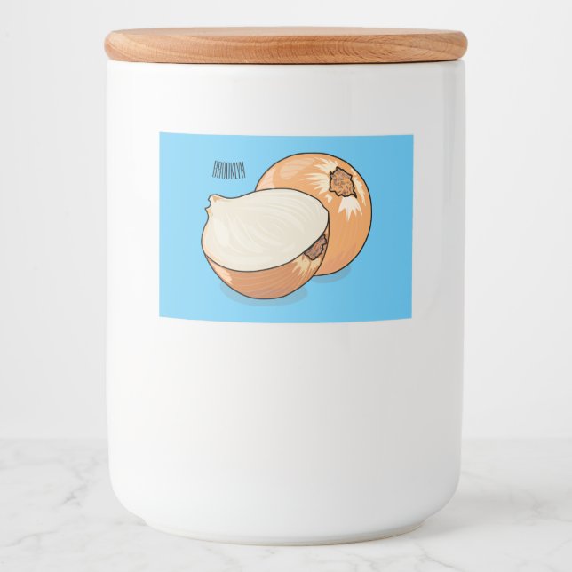 Tecknad av lök mat etiketter (Framsida)