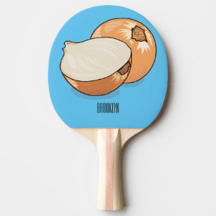 Tecknad av lök pingisracket