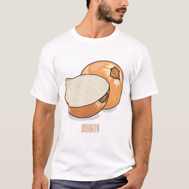 Tecknad av lök t shirt (Framsida)