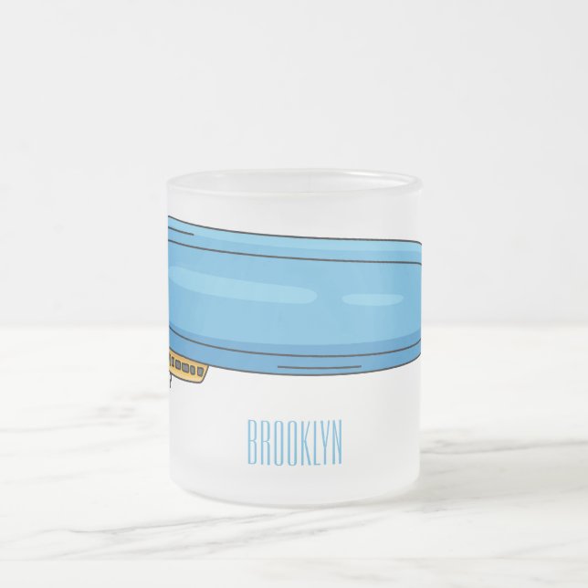 Tecknad av luftfartyg frostad glasmugg (Center)