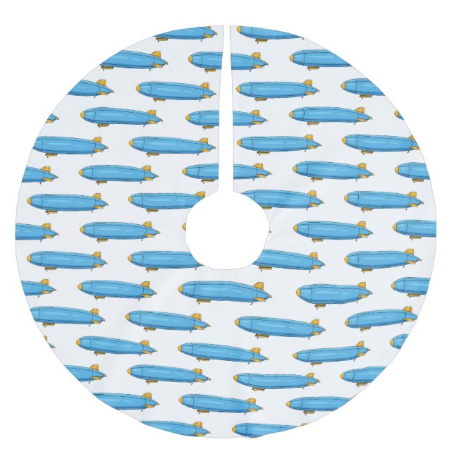 Tecknad av luftfartyg julgransmatta borstad polyester (Framsidan)