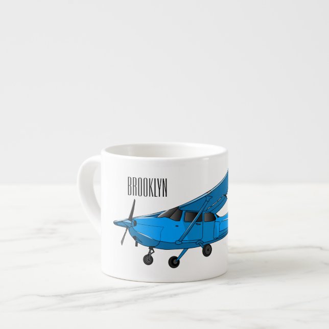 Tecknad av luftfartyg med fast vinge espressomugg (Framsida vänster)