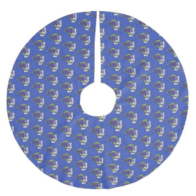 Tecknad av lusern julgransmatta borstad polyester (Framsidan)