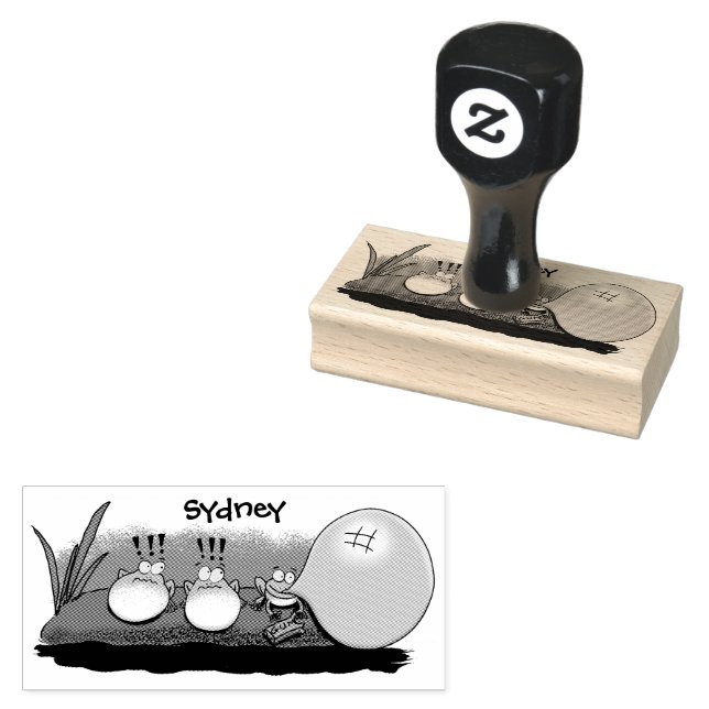 Tecknad av lustig groda Bubblegum Ru Stämpel (Stämplad)