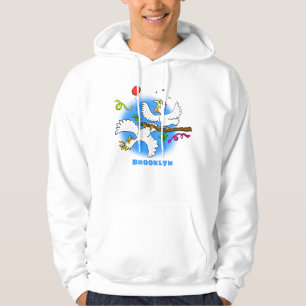 Tecknad av lustiga cockatofåglar hoodie