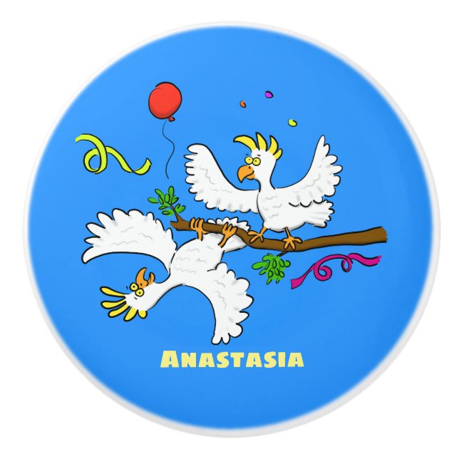 Tecknad av lustiga cockatofåglar knopp (Framsidan)