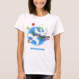 Tecknad av lustiga cockatofåglar t shirt