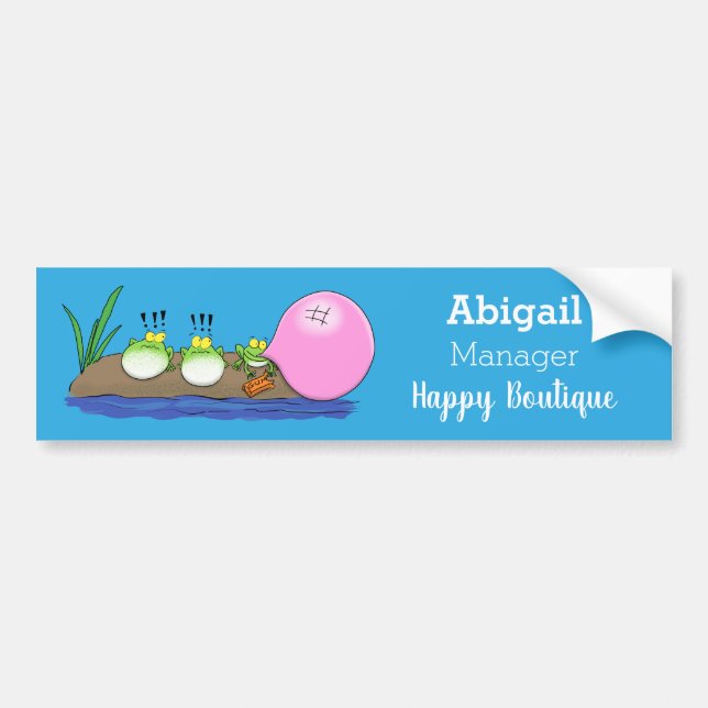 Tecknad av lustiga grodor, bubblgum bildekal (Framsidan)