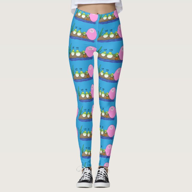 Tecknad av lustiga grodor, bubblgum leggings (Framsida)