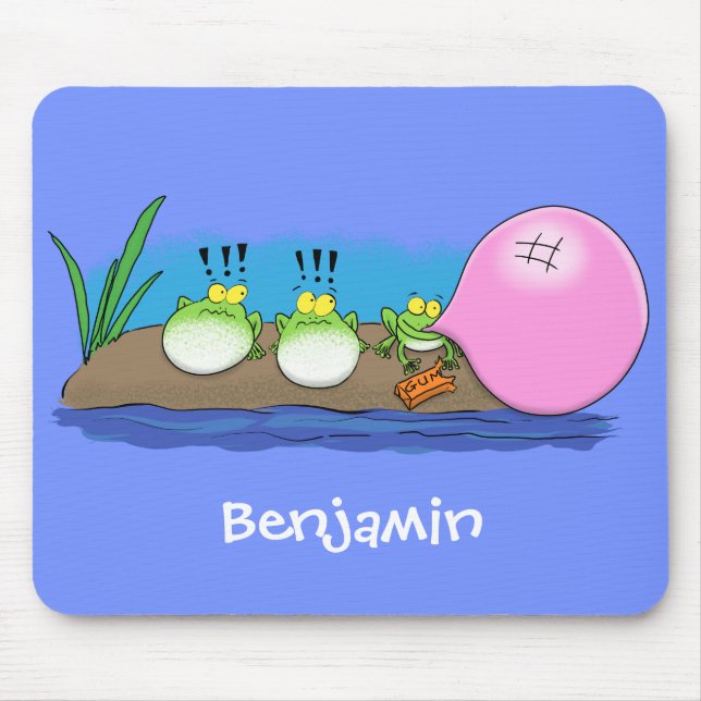 Tecknad av lustiga grodor, bubblgum musmatta (Framsidan)