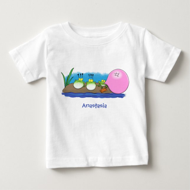 Tecknad av lustiga grodor, bubblgum t shirt (Framsida)