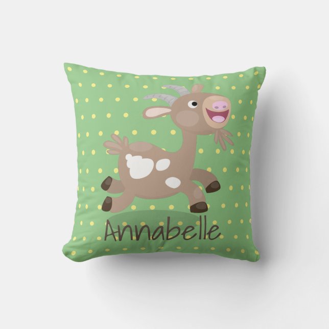 Tecknad av lycklig billy- för tuggget kudde (Framsida)