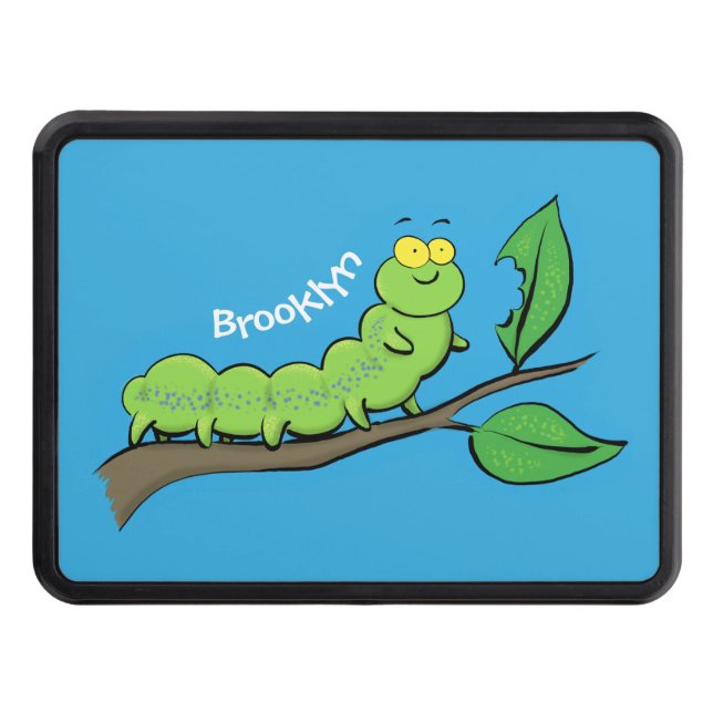 tecknad av lycklig söt grönt-vattenpelare för  dragkroksskydd (Framsidan)