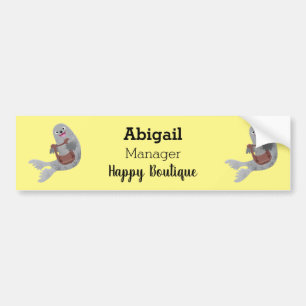 tecknad av lycklig söt harp- bildekal