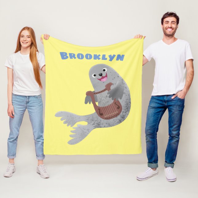 tecknad av lycklig söt harp- fleecefilt (På plats)