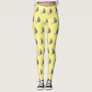 tecknad av lycklig söt harp- leggings