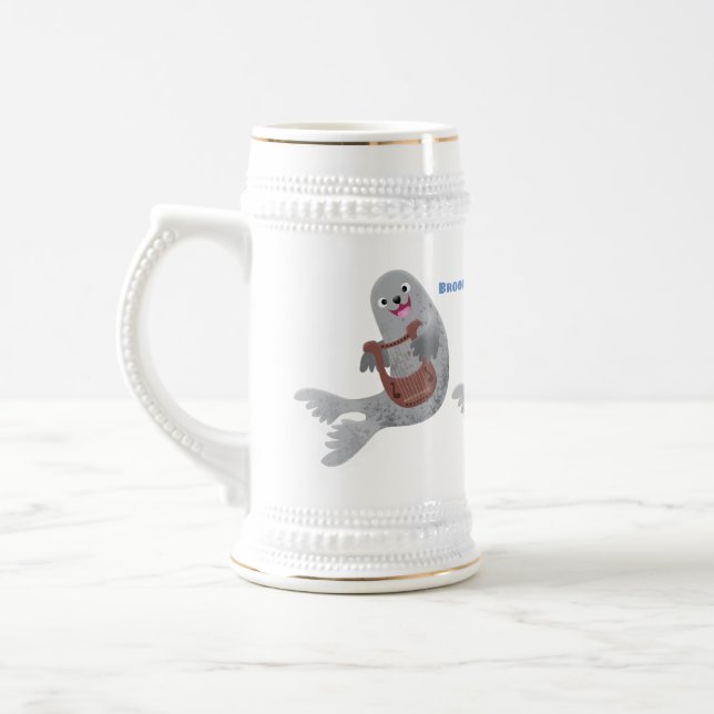 tecknad av lycklig söt harp- sejdel (Vänster)