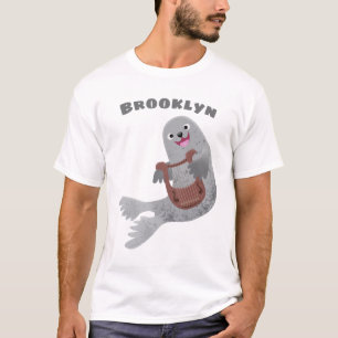 tecknad av lycklig söt harp- t shirt