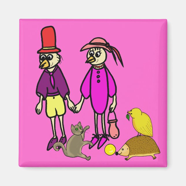 tecknad av magnetfåglar magnet (Framsidan)