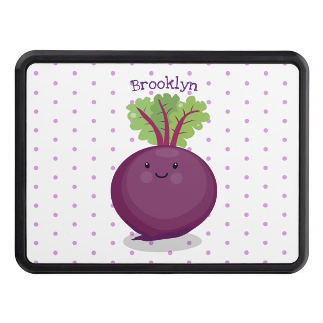 Tecknad av matbetsrot i Cute lycklig Dragkroksskydd (Framsidan)