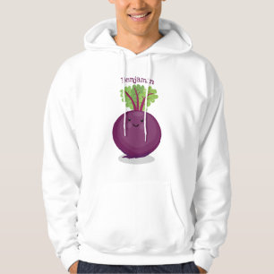 Tecknad av matbetsrot i Cute lycklig Hoodie