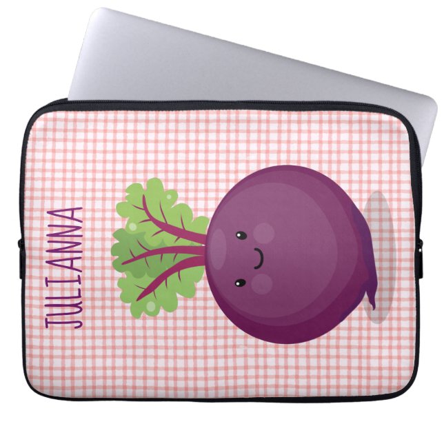 Tecknad av matbetsrot i Cute lycklig Laptop Fodral (Framsidan)