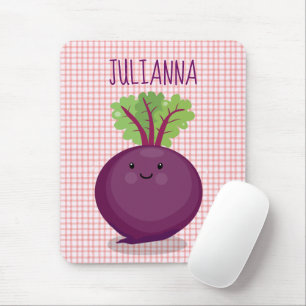 Tecknad av matbetsrot i Cute lycklig Musmatta