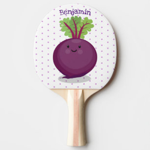 Tecknad av matbetsrot i Cute lycklig Pingisracket