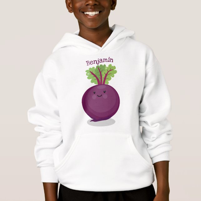 Tecknad av matbetsrot i Cute lycklig T Shirt (Framsida)