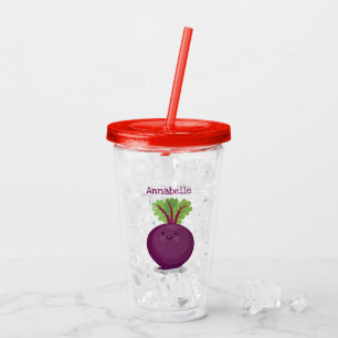 Tecknad av matbetsrot i Cute lycklig Take Away Mugg