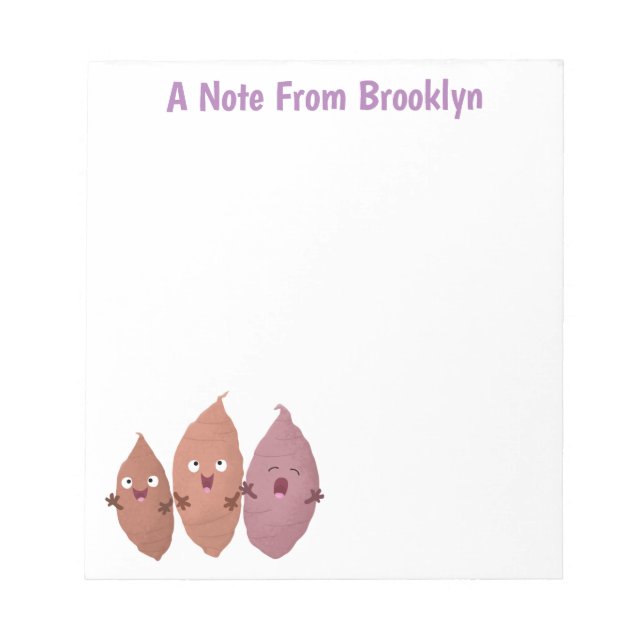 Tecknad av matpotatis, matpotatis anteckningsblock (Framsida)