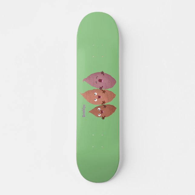 Tecknad av matpotatis, matpotatis mini skateboard bräda 18,5 cm (Framsida)