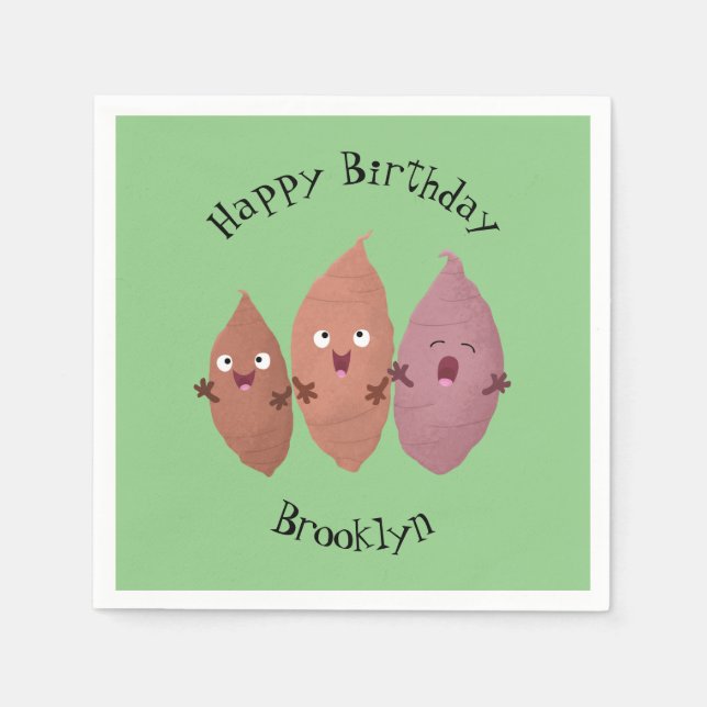 Tecknad av matpotatis, matpotatis pappersservett (Framsidan)