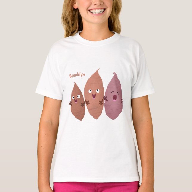 Tecknad av matpotatis, matpotatis t shirt (Framsida)