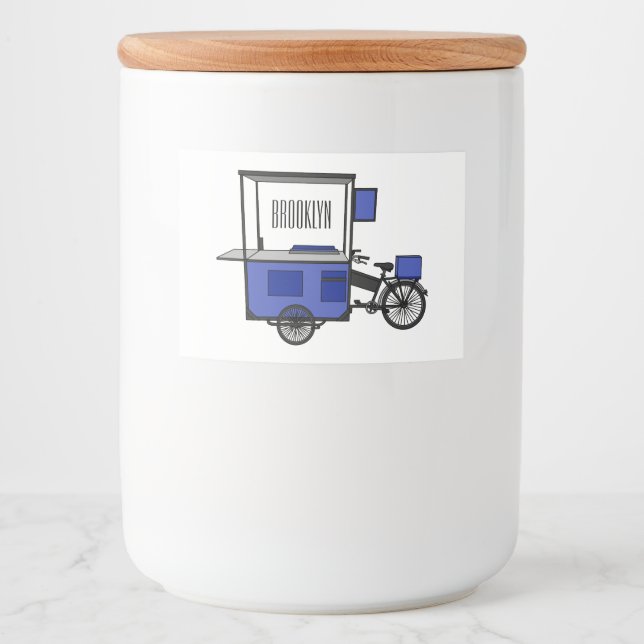 Tecknad av matvagn mat etiketter (Framsida)