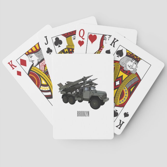 Tecknad av missile fordon casinokort (Baksidan)