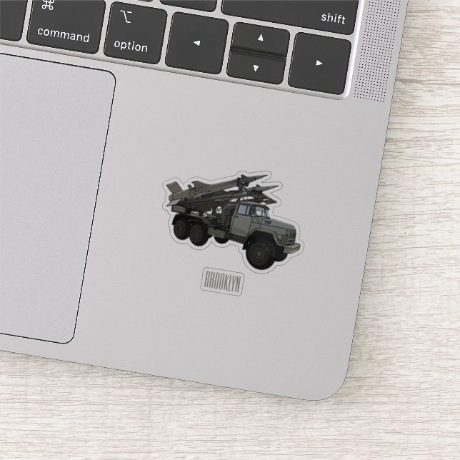 Tecknad av missile fordon klistermärken (Detalj)